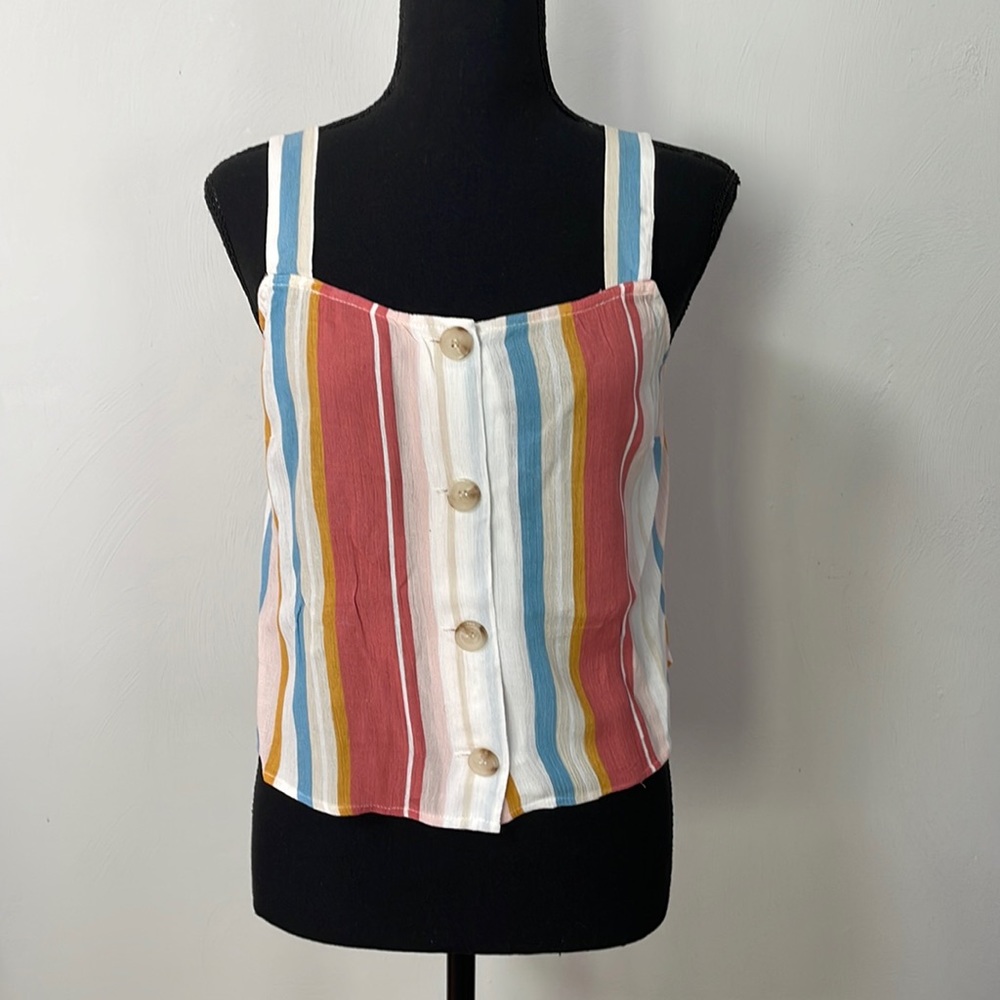 Striped Button-Down Women's Top
